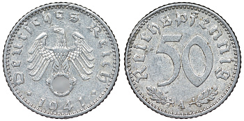 Германия 50 пфеннигов 1941 A KM 96, J. 372 алюминий 4121-233