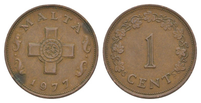 Мальта 1 цент 1977 KM 8 бронза 4633-1152