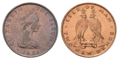Остров Мэн 2 пенса 1971 KM 21 бронза UNC 4119-617