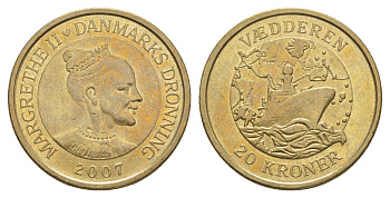 Дания 20 крон 2007 Корабли - Ледокол KM 921 алюминиевая бронза 4650-233