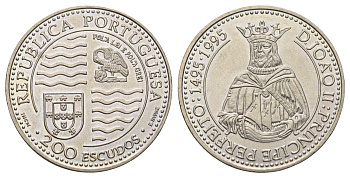 Португалия 200 эскудо 1995 500 лет со дня смерти короля Жуана II Совершенного KM 673 медно-никель UNC 118-332