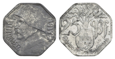 Вайльбург 25 пфеннигов 1917 Funck 583.2, Men18 33031.2 цинк 1517-1125