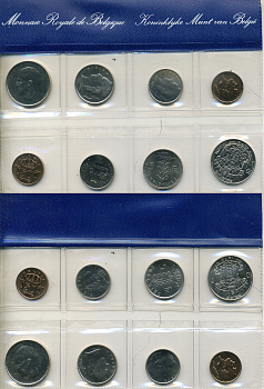 Бельгия набор из 8 монет (50 сантимов; 1, 5 и 10 франков) 1979 Belgie - Belgique, в оригинальном буклете мондвора KM SS15 (134.1, 135.1, 142.1, 143.1, 148.1, 149.1, 155.1 и 156.1) UNC 8-2-05-88