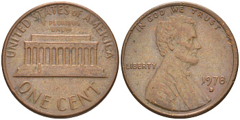 США 1 ЦЕНТ 1978 D ЛИНКОЛЬН KM 201 медь-цинк 188-214