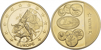 ЕВРОПА МЕДАЛЬ ND МОНЕТЫ МАЛЬТЫ медно-никель UNC 4537-633