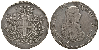 Мальтийский орден Святого Иоанна Иерусалимского 1 скудо 1796 Эммануэль де Роган-Полдю (1775-1797) KM 342 (C48), R/S 48 серебро 00-811-28