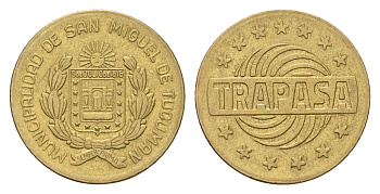 Аргентина, Сан-Мигель-де-Тукуман автобусный жетон ND (1994) диаметр 21 мм, вес 5,1 гр латунь 4669-263