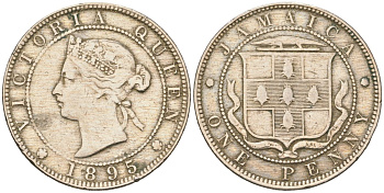 Ямайка 1 пенни 1895 KM 17 медно-никель 65-552