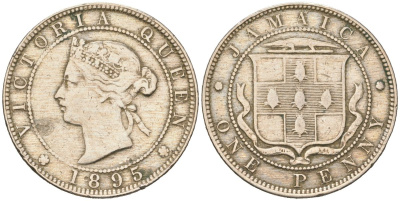 Ямайка 1 пенни 1895 KM 17 медно-никель 65-552
