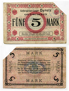 Германия 5 марок ND лагерь военнопленных в Дироце (Dyrotz) C-2917 бумага 000-00-00