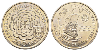 Португалия 200 эскудо 1997 400 лет со дня смерти Хосе де Анчьета KM 699 медно-никель UNC 4677-234