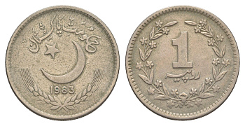 Пакистан 1 рупия 1983 KM 57.2 медно-никель 4646-912