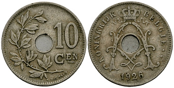 Бельгия 10 сантимов 1926 Belgie KM 86 медно-никель 4383-922