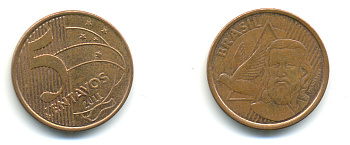 БРАЗИЛИЯ 5 СЕНТАВО 2011 KM 648 сталь плакированная медью 3999-1314