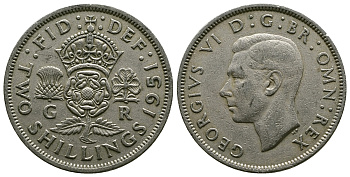 Великобритания 2 шиллинга (флорин) 1951 Георг VI (1936-1952) KM 878, Spink 4107 медно-никель 4607-723