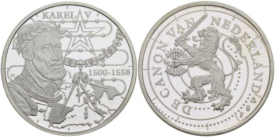 НИДЕРЛАНДЫ МЕДАЛЬ СЕРИИ ИСТОРИЯ НИДЕРЛАНДОВ, КАРЛ V ВЕЛИКИЙ (1500-1558), ИМПЕРАТОР СВЯЩЕННОЙ РИМСКОЙ ИМПЕРИИ, ДИАМЕТР 30 ММ., ВЕС 9,43 ГР. медно-никель 1076-6-32