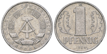 ГДР 1 пфенниг 1960 А KM 8.1 алюминий 3458-264