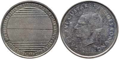 Швеция 1 крона 2009 Карл XVI Густав (1973- ) KM 894 медно-никель 86-1217