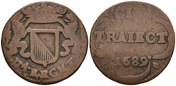 Утрехт (Utrecht), Нидерланды 1 дуит 1689 KM 66 медь 4577-226
