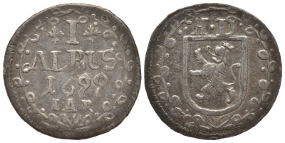 Гессен-Дармштадт 1 альбус 1699 IAR KM 71.3 серебро 1522-843