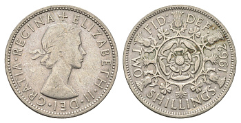 Великобритания 2 шиллинга (флорин) 1962 Елизавета II (1952-2022) KM 906, Spink 4146 медно-никель 4663-316