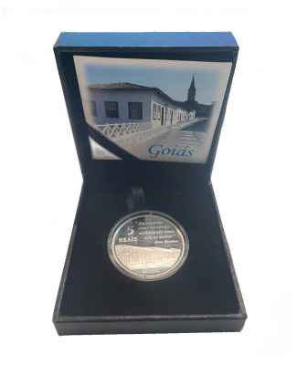 Бразилия 5 реалов 2012 ЮНЕСКО - Гояс, тираж 3.000 экземпляров, в оригинальной коробке, с сертификатом KM 682 серебро  PROOF  3-6-1-03