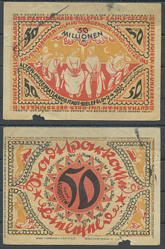 Билефельд 50000000 марок 1922 Grabowski 83 бумага 6285-40-3-1