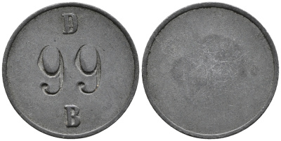 ЕВРОПА ЖЕТОН ND D 99 B, ДИАМЕТР 22 ММ. цинк 46-125