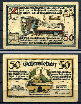 Гатерслебен (Пруссия, Саксония) 50 пфеннигов 1921 P?GrM:0409.1-3/6 бумага 7556-15-2-1