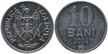 Молдавия 10 бани 2004 KM 7 алюминий 4549-812