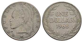 Либерия 1 доллар 1968 KM 18a.2 медно-никель 4389-211