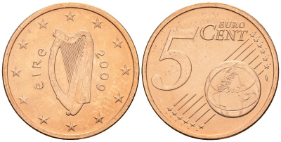 Ирландия 5 евроцентов 2009 KM 34 сталь плакированная медью 4147-723