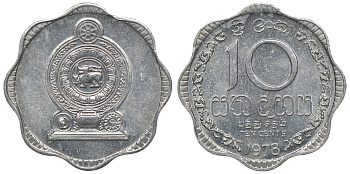 Шри-Ланка 10 центов 1978 KM 140 a алюминий 4118-415