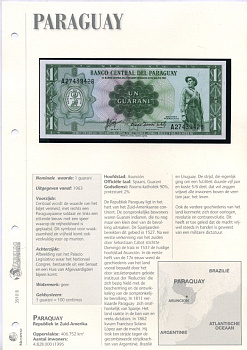 Парагвай 1 гуарани 1952 (1963) солдат, законодательный дворец Pick 193 b бумага UNC (пресс) 6306-14