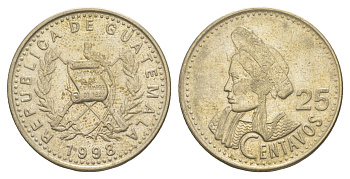 Гватемала 25 сентаво 1998 KM 278.6 медно-никель 4638-323