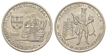 Португалия 200 эскудо 1995 480 лет со дня смерти Афонсу де Албукерки KM 681 медно-никель UNC 1101-3-33