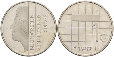 Нидерланды 1 гульден 1982 Беатрикс (1980-2013) KM 205 никель 31-917