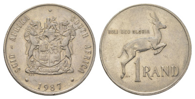 ЮАР 1 ранд 1987 KM 88a никель 3897-1226