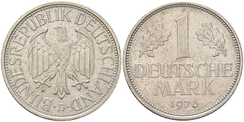 ФРГ 1 марка 1976 D KM 110 медно-никель 4143-142
