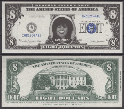 США 8 долларов 1969 (2000) Развлеченные Соединенные Штаты Америки - Моника Левински бумага UNC (пресс) 7199-32-3