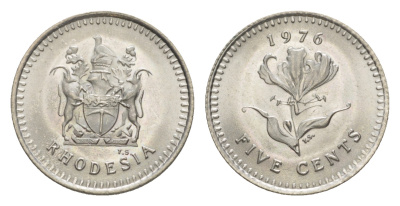 Родезия 5 центов 1976  KM 13 медно-никель  UNC  4640-914