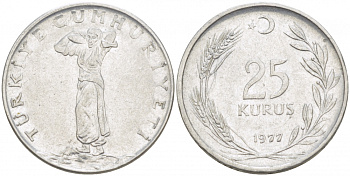ТУРЦИЯ 25 КУРУШ 1977 KM 892.3 сталь 4529-1154