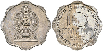 Шри-Ланка 10 центов 1978 KM 140a алюминий 4135-1224