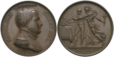 Набор бронзовых французских медалей и медальонов 1810 года. Оригинальный комплект. 0-0-02