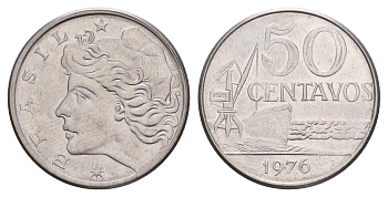 Бразилия 50 сентаво 1976 KM 580b нержавеющая сталь UNC 4656-1245