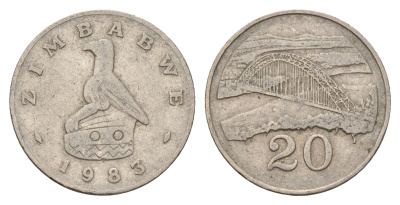 Зимбабве 20 центов 1983 KM 4 медно-никель 210-1231
