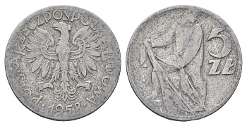 Польша 5 злотых 1958 Y 47 алюминий 4652-754