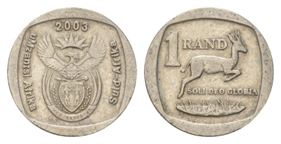 ЮАР 1 ранд 2003 KM 332 медь плакированная никелем 4627-367