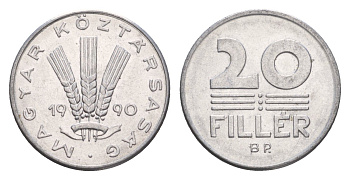 Венгрия 20 филлеров 1990 BP KM 676 алюминий UNC 4658-656