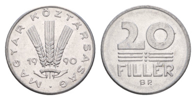 Венгрия 20 филлеров 1990 BP KM 676 алюминий UNC 4658-656